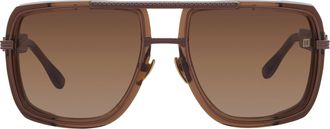 Balmain SOLDIER Brown Navigator Unisex Sunglasses BPS-160C BRN-BRN 59