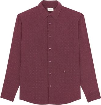 Saint Laurent Casual Shirts, male, Red, Size: XL Cassandre Shirt