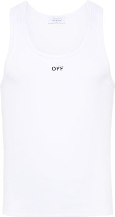 Off-white logo-print cotton tank top - men - Spandex/Elastane/Cotton - S