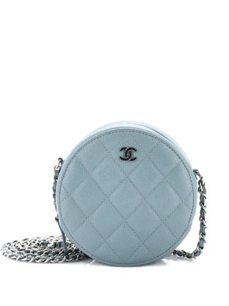 Chanel Round Clutch with Chain Quilted Caviar Mini crossbody bag - Blue