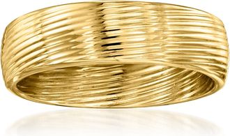 Ross-Simons Italian 14kt Yellow Gold Ribbed Ring