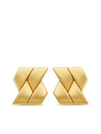 Versace Bind stud earrings - women - Metal - One Size - Gold