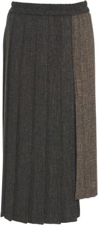 Kaos Asymmetrical Midi Skirt With Modern Pleats