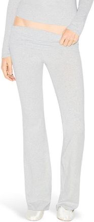 SKIMS Stretch Cotton Jersey Foldover Pants in Z/dnulight Heather Greydnu at Nordstrom, Size Xx-Small