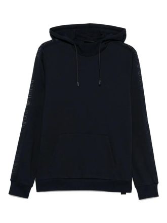 Emporio Armani embroidered-logo hoodie - Blue