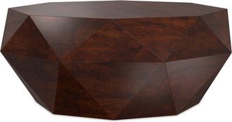 Simpli Home Zayn Solid Acacia Wood 35In Irregular Contemporary Coffee Table