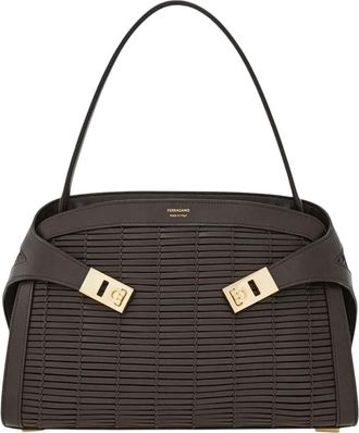 Ferragamo Dark Brown Hug Soft Medium Shoulder Bag