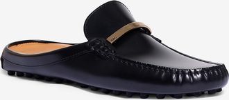 Tod's Clogs aus gebürstetem Leder mit Stäbchen Gommino