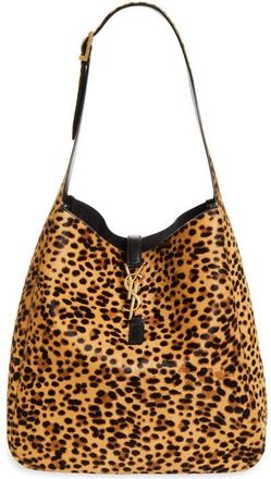Saint Laurent Large Le 5 &agrave; 7 Genuine Calf Hair Shoulder Bag in Beige/noir at Nordstrom