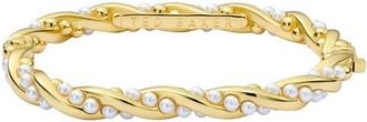 Ted Baker Tilaa Twisted Faux Pearl Cuff Bracelet in Gold Tone Pearl at Nordstrom