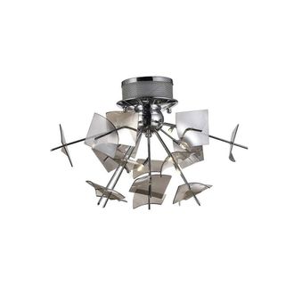 Netlighting Meridan Ceiling 6 Light G4 Polished Chrome Smoke Glass in Grey