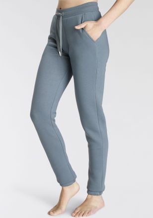 Vivance Jogginghose VIVANCE, Damen, Gr. 32/34, N-Gr, blau, angeraute Sweatware, Obermaterial: 50% Polyester, 30% Viskose, 20% Baumwolle, unifarben, Basic, beq