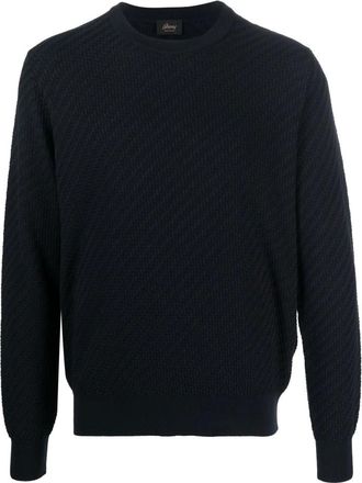 Brioni Navy Blue Cotton-Silk Jumper