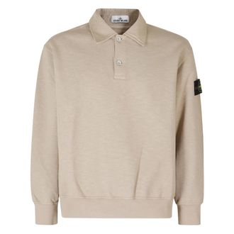 Stone Island Polo Manica Lunga - - Tops - Uomo - Beige - L