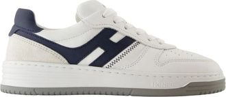 Hogan Sneakers, male, White, Size: 8 US White Leather Sneakers - Round Toe
