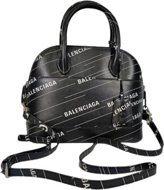 Balenciaga Pre-owned Handbags, female, Black, Size: ONE SIZE Pre-owned Small Logo Ville Printed Bag