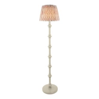 Netlighting Carnaby Almond White Floor Lamp Fabric Ikat Shade 35cm B22