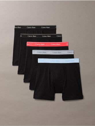 Calvin Klein Mens Cotton Classics 5-Pack Boxer Brief - Black - M
