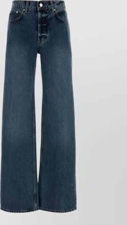 Anine Bing denim wide leg five pocket trousers