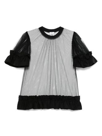 Comme Des Garçons ruffle-detail sheer blouse - Black