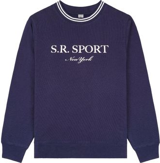 Sporty & Rich logo-print crew-neck sweatshirt - unisex - Cotton - S - Blue
