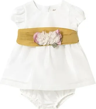 MAYORAL Floral Band Dress in Cream at Nordstrom, Size 18M
