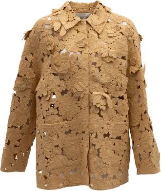 Valentino Garavani Lace Jacket - Dames - Jassen - Beige - Maat: 2XS
