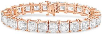 Diana M. Jewels 14kt Rose Gold 26cts Lab Grown Asscher cut Diamond Bracelet