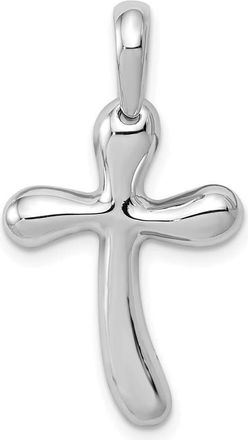 Diamond2Deal 14k White Gold Freeform Cross Pendant