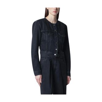 Haikure Cropped Denim Jacket - Dames - Jassen - Blauw - Maat: M Denim