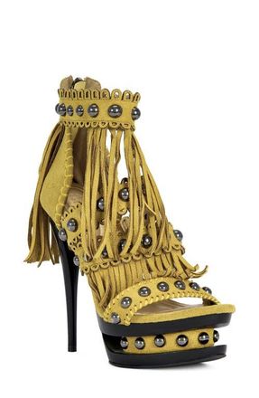 Azalea Wang Marova Ankle Strap Sandal in Mustard at Nordstrom, Size 7.5