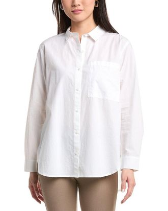 Eileen Fisher Eileen Fisher Petite Classic Collar Long Shirt