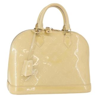 Louis Vuitton Alma Patent Leather Beige Patent_Leather Handbag (Pre-Owned)