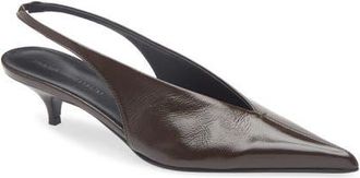 Proenza Schouler Slash Pointed Toe Slingback Pump in Chocolate at Nordstrom, Size 10.5Us