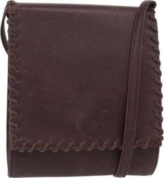 Saint Laurent Pre-owned Cross Body Bags, female, Purple, Size: ONE SIZE Pre-owned Leather Shoulder Bag
