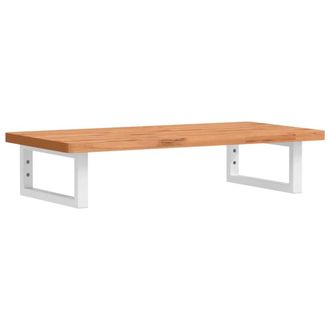 Berkfield Home Basin Shelf Wall Mounted Steel & Solid Wood Beech in Brown