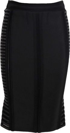 Roberto Cavalli Strechy Midi Skirt with Lined Details - 10s