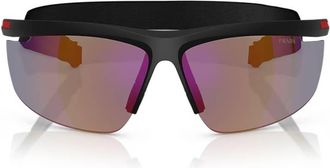 Prada Blue Mirror Violet Wrap Mens Sunglasses PS A02S 1BO10J 96