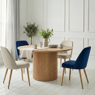 N&ouml;a & Nani Lulea Round Dining Table in Natural Pine in Brown