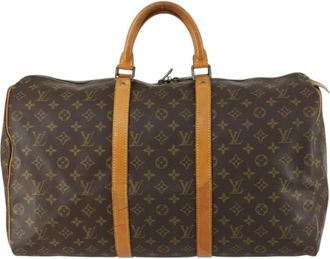 Louis Vuitton Pre-owned Weekend Bags, female, Brown, Size: ONE SIZE Pre-owned Keepall 55 Travel Bag