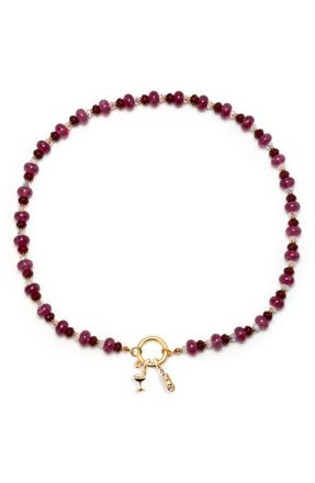 Little Words Project Dinner Party Charm Holder Necklace in Red at Nordstrom