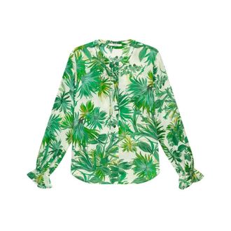 Maliparmi Blouses, female, Green, Size: XS Botanical Jungle Shirt
