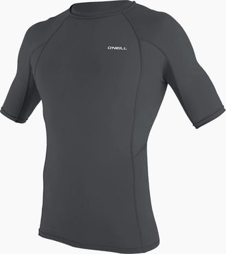 O'Neill Mens ONeill Mens Basic Skins Short Sleeve Rash Guard - Grey - Size: 40