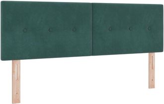 vidaXL Headboard Height Adjustable Dark green 144 cm Velvet vidaXL
