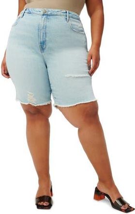 Good American Good 90s Bermuda Shorts in Blue695 at Nordstrom Rack, Size 22