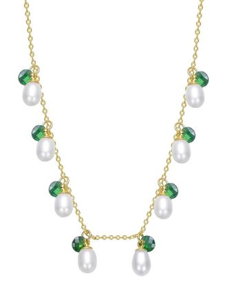 Rachel Glauber 14K Plated Cz Charm Necklace
