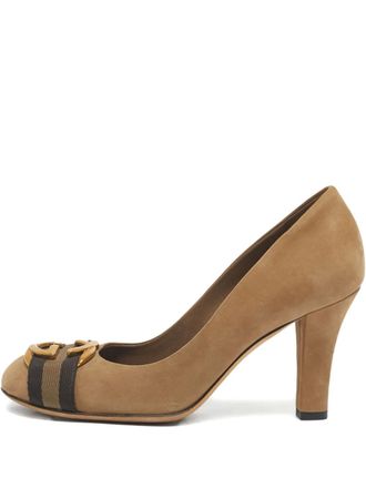 Gucci Interlocking-G buckle leather pumps - Neutrals