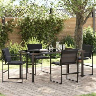 vidaXL Vidaxl - Conjunto De Comedor De Jard&iacute;n 5 Pcs Negro 160 X 80 X 73 Cm