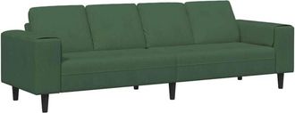 vidaXL Fabric Sofa with Cushion Dark Green 208 cm Corduroy fabric vidaXL