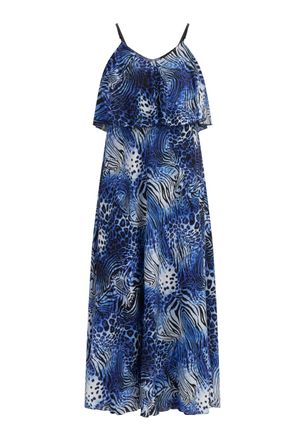 Faina Maxi-jurk met dierenprint Dames KONING BLAUW